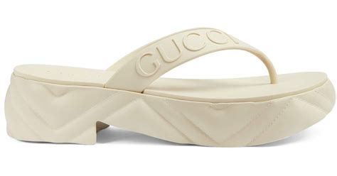 gucci white rubber sandals|gucci rubber platform sandals.